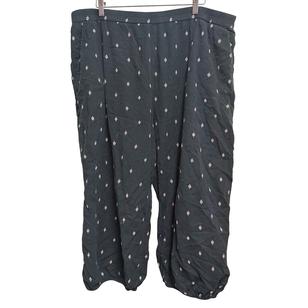 Gudrun Sjoden Boho Black Cropped Balloon Pants Organic Cotton XXL